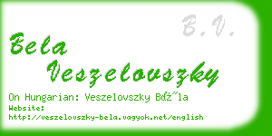 bela veszelovszky business card
